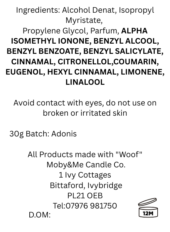 Adonis Eau de Parfum 30ml Inspired by YSL Kouros