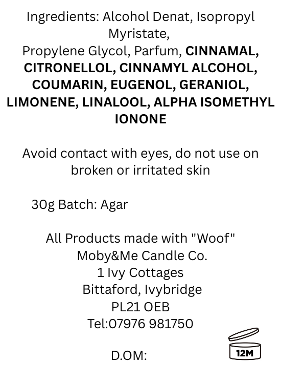 Agar & Spice Eau de Parfum 30ml Inspired by Acqua di Parma Oud & Spice