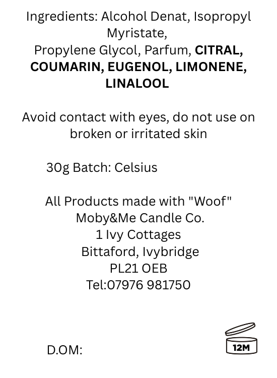 Celsius Eau de Parfum 30ml Inspired by Dior Fahrenheit