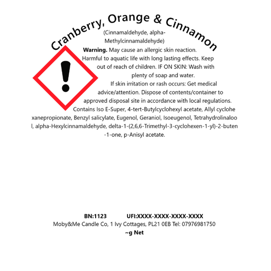 Cranberry, Orange & Cinnamon Soy Wax Candle