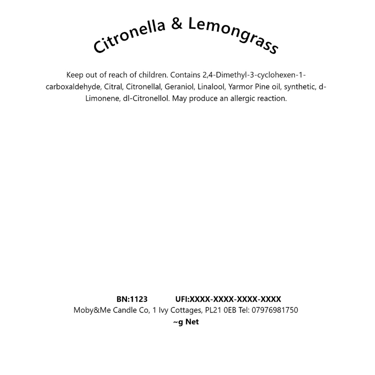 Small Citronella & Lemongrass Insect Repellent Soy Candle