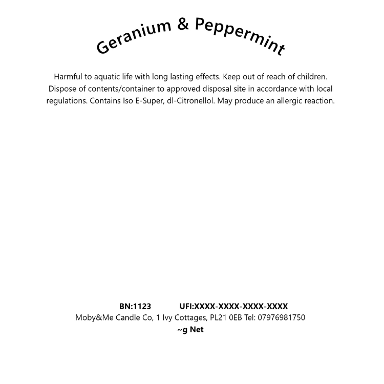 Small Geranium & Peppermint Insect Repellent Soy Candle