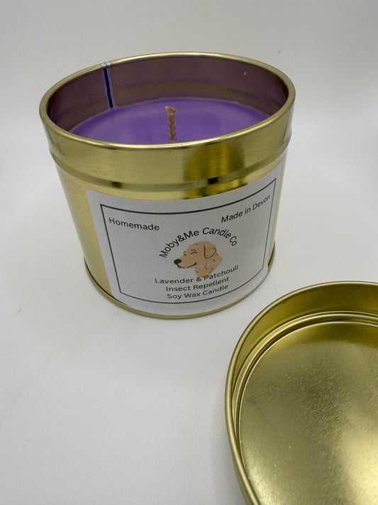 Large Lavender & Patchouli Insect Repellent Soy Candle