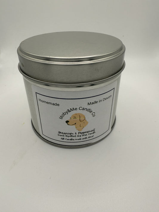 Large Geranium & Peppermint Insect Repellent Soy Candle