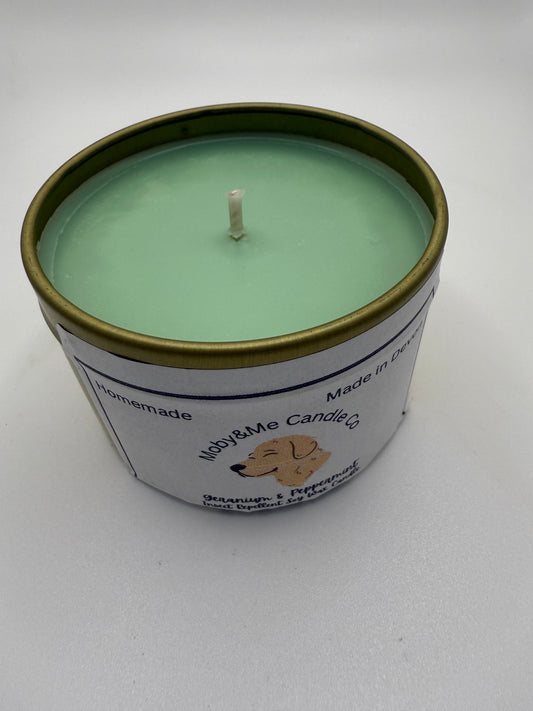 Small Geranium & Peppermint Insect Repellent Soy Candle